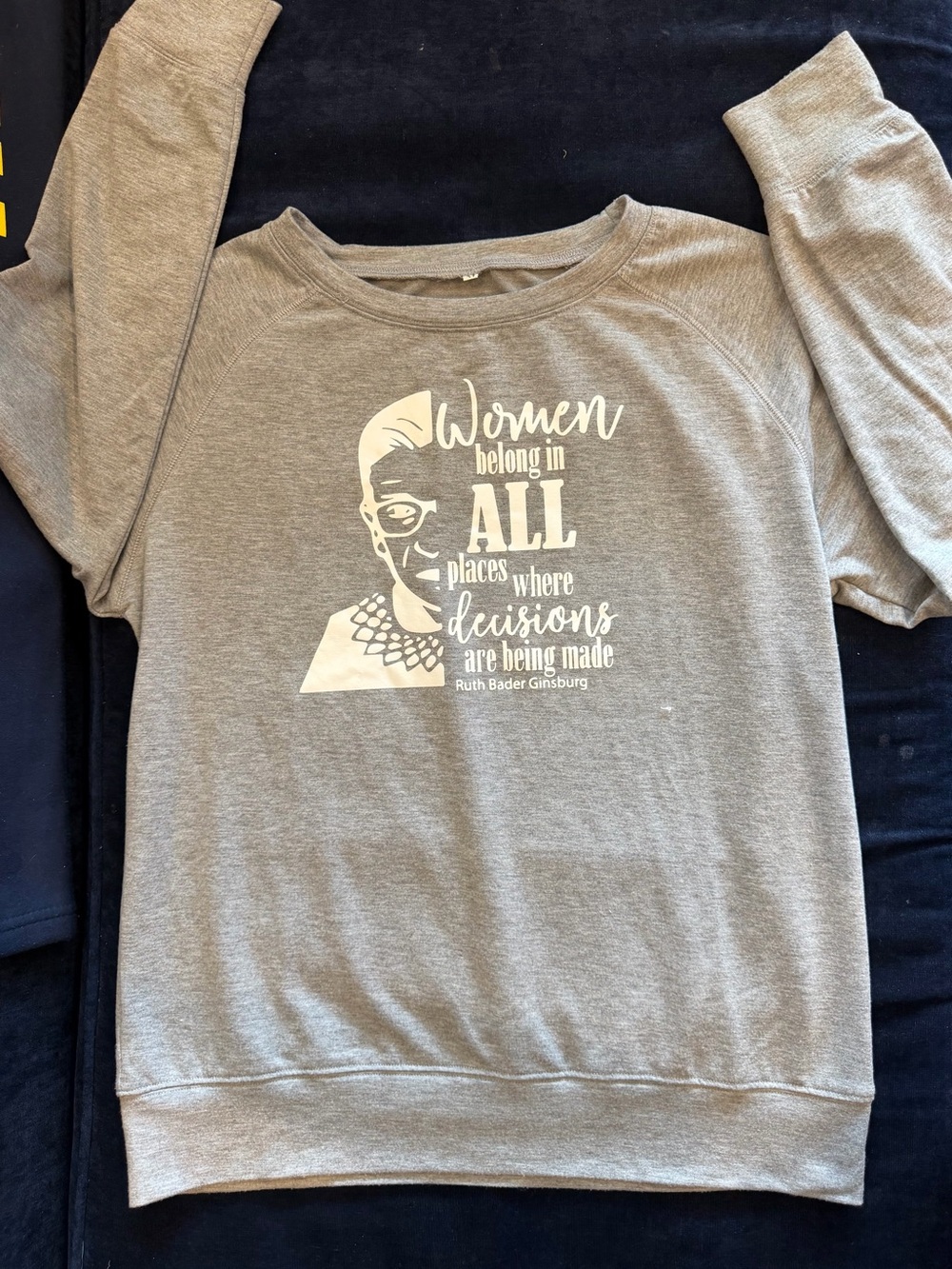 Women's Gray RBG Sweatshirt - Inspirational Quote